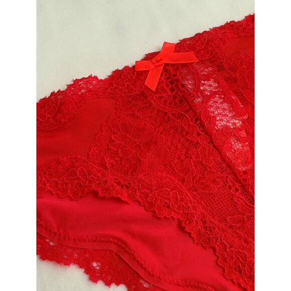 NWT Victoria’s Secret Vintage Dream Angels Satin Sheer Cheekini Panty Red XS - Picture 4 of 5